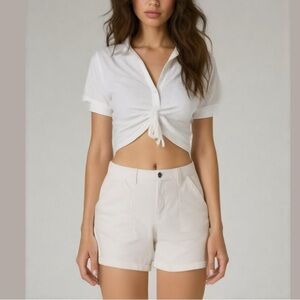 Style & Co Women's Size 8 White Denim Mid-Rise Cuffed Casual Shorts NWOT